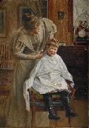Robert Lundberg Mother cutting the hair